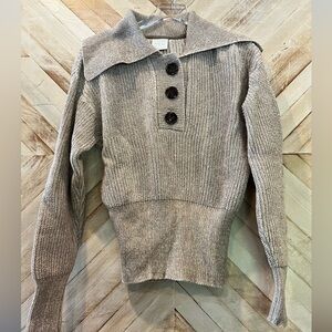 Varley Audrey Knit Polo Sweater Womens Size Large Coastal Grandma